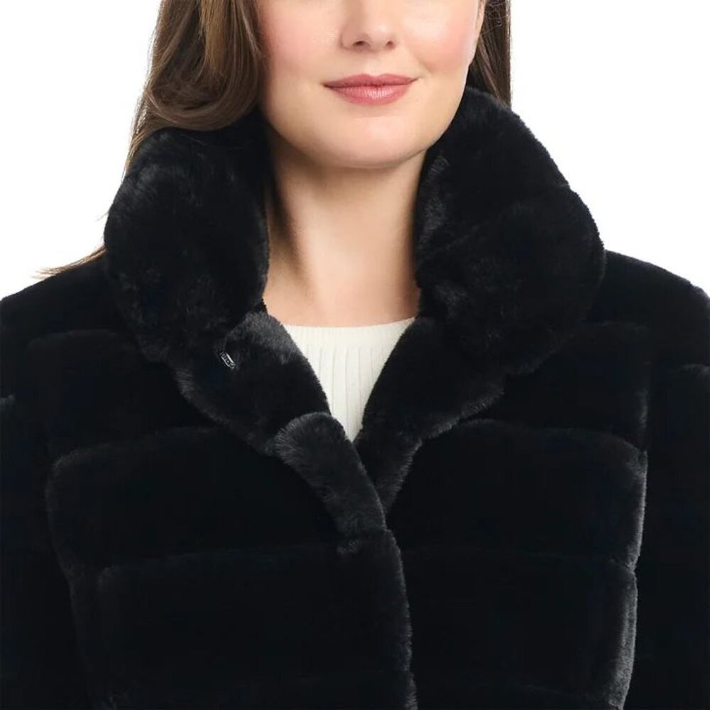 Jones New York Black Faux Fur Coat - Picture 5 of 6